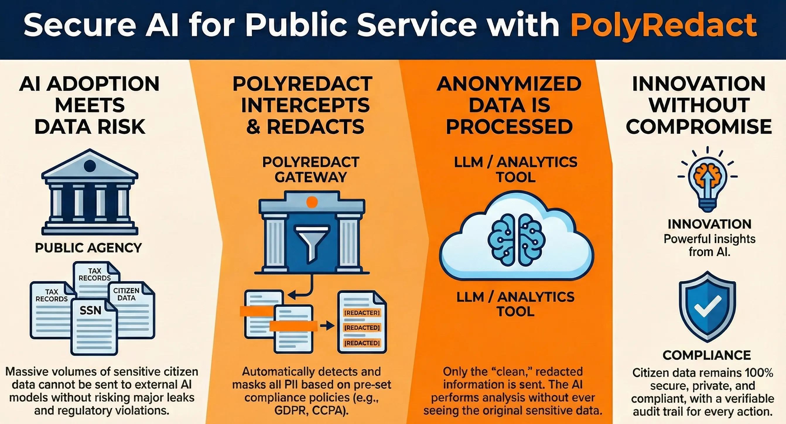 Government services interface with blurred identifiers